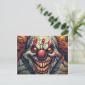Scary Sideshow Circus Clown Illustratie Briefkaart (Staand voorkant)