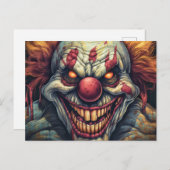 Scary Sideshow Circus Clown Illustratie Briefkaart (Voorkant / Achterkant)