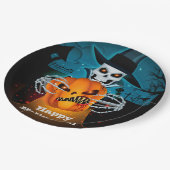 Scary Skeleton Halloween Papieren Bordje (Gekanteld)