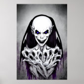 Scary Skeleton monster portret | AI Art. Poster (Voorkant)