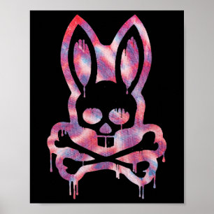 Scary Skull and Crossbones Bad Rabbit Horror Bunny Poster
