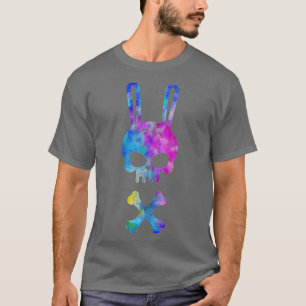 Scary Skull and Crossbones Bad Rabbit Horror Bunny T-shirt