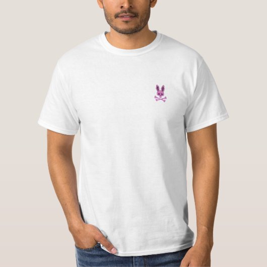 Scary Skull and Crossbones Bad Rabbit Horror Bunny T-shirt (Voorkant)