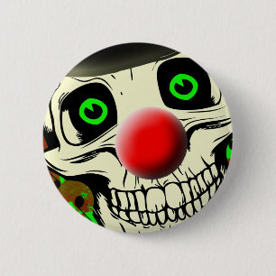 Scary Skull Clown Face Button