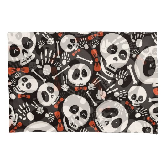 Scary Skull Halloween Pattern Kussensloop (Voorkant)
