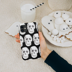 Scary Skull Halloween Zwart & Wit iPhone 11 Hoesje