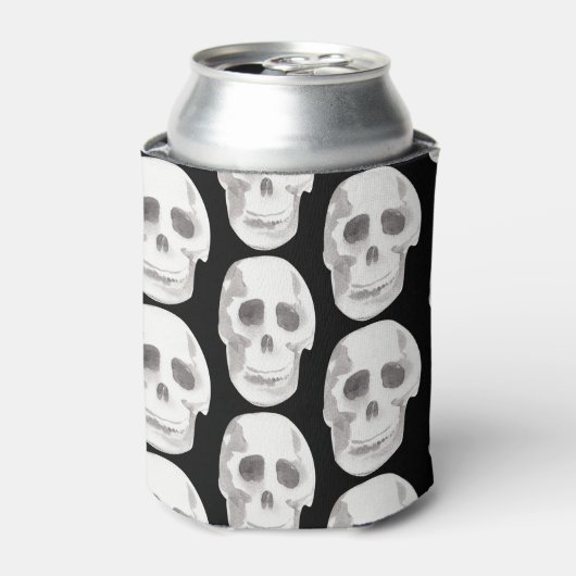 Scary Skull Pattern Halloween Blikjeskoeler (Blikje Voorkant)