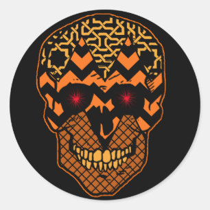 Scary Skull Sticker op zwarte achtergrond