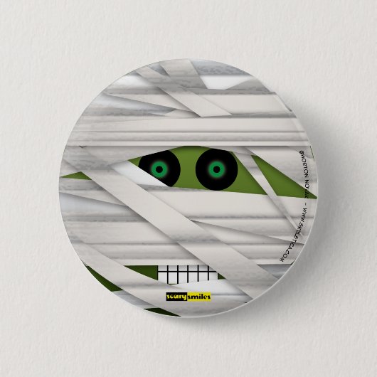 Scary Smile - De oude Mummy Ronde Button 5,7 Cm (Voorkant)