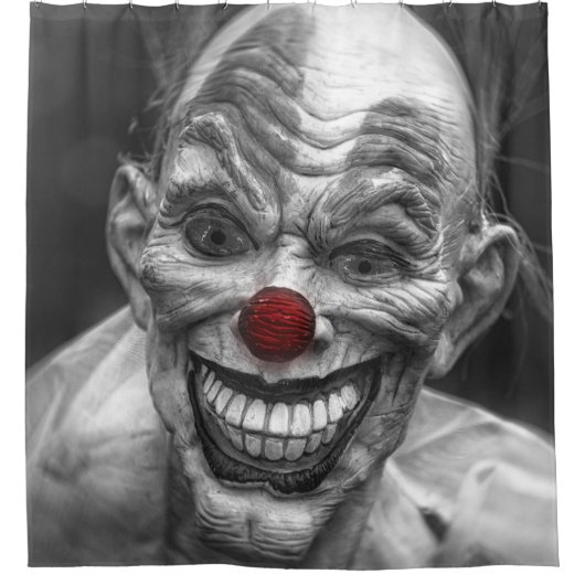 Scary Smiling Clown, Shower Curtain Art Douchegordijn (Voorkant)