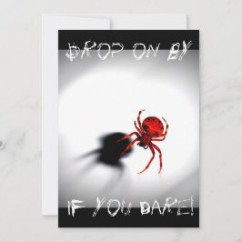 Scary Spider Halloween Invitation Kaart