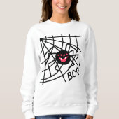 Scary Spider on Web Halloween Sweatshirt (Voorkant)
