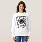 Scary Spider on Web Halloween Sweatshirt (Voorkant volledig)