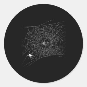 Scary Spider Web - Zwarte Weduwe Halloween Ronde Sticker