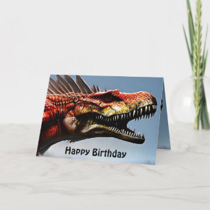 Scary Spinosaurus Dinosaur, Birthday Kaart