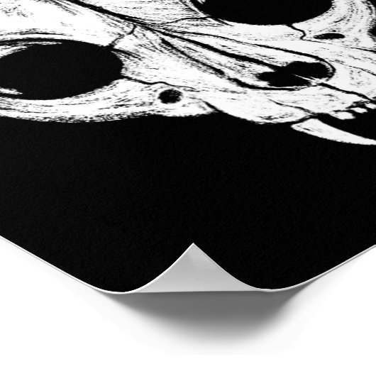 Scary Spooky Cat Feline Skull Skeleton Halloween A Poster (Hoek)