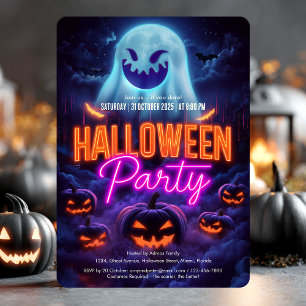 Scary Spooky Ghosts Volwassen Halloween Party Kaart