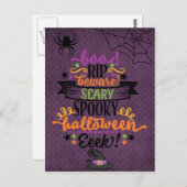 Scary Spooky Halloween Briefkaart (Voorkant / Achterkant)