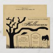 Scary Spooky Halloween Party Invitation Kaart (Voorkant / Achterkant)