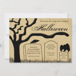 Scary Spooky Halloween Party Invitation Kaart