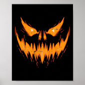 Scary Spooky Jack O Lantern Face Pumpkin Halloween Poster (Voorkant)
