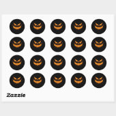 Scary Spooky Jack O Lantern Face Pumpkin Halloween Ronde Sticker (Vel)