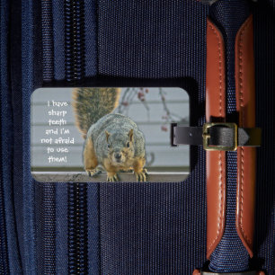 " "SCARY SQUIRREL" BAGAGELABEL