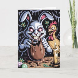 Scary Surreal Horror Easter Card Dark Holiday  Kaart