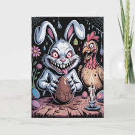 Scary Surreal Horror Easter Card Dark Holiday  Kaart