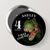 Scary T-Rex Dinosaur Gepersonaliseerd Kinder Leeft Ronde Button 4,0 Cm (Voorkant /achterkant)