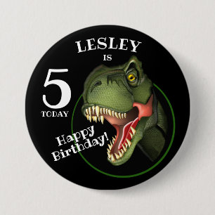 Scary T-Rex Dinosaur Gepersonaliseerd Kinder leeft Ronde Button 7,6 Cm