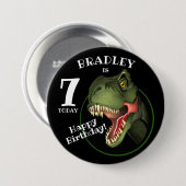 Scary T-Rex Dinosaur Kinder leeftijd Ronde Button 7,6 Cm (Voorkant /achterkant)