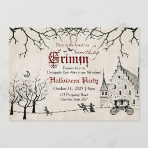 Scary Tales Donkere Sprookjes Halloween Uitnodigin Kaart