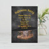 Scary Toad Face In Witch Hat Halloween Kaart (Staand voorkant)