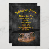 Scary Toad Face In Witch Hat Halloween Kaart (Voorkant / Achterkant)