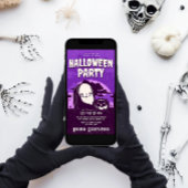 Scary Tombstone Pumpkin Halloween Party Kaart