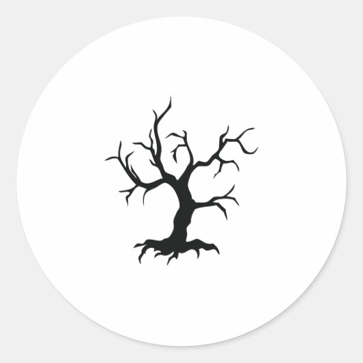 scary tree ronde sticker (Voorkant)