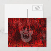 Scary Vampire Lady in Blood Briefkaart (Voorkant / Achterkant)