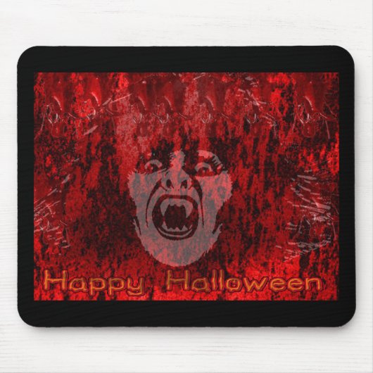 Scary Vampire Lady in Blood Mousepad Muismat (Voorkant)