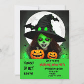 Scary Wicked Witch Invitation de la fête d'Hallowe (Devant)