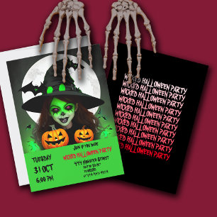 Scary Wicked Witch Invitation de la fête d'Hallowe