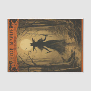 Scary Witch Creepy Forest Bats Halloween Decoupage Tissuepapier