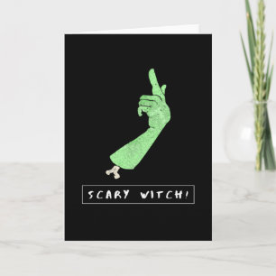 Scary Witch Funny Halloween Kaart
