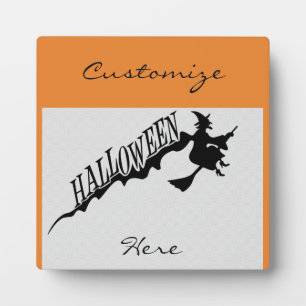 Scary Witch Riding Broom Halloween Thunder_Cove Fotoplaat