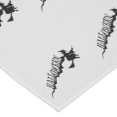 Scary Witch Riding Broom Halloween Thunder_Cove Korte Tafelloper (Hoek)