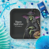 Scary Witch thema Halloween Papieren Bordje (Feest)