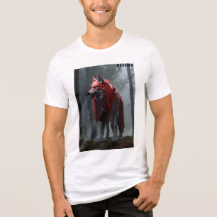Scary Wolf 3D-model in mistige Bossen Tri-Blend Shirt
