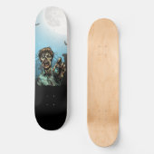 Scary Zombie Graveyard Full Moon Funny Skateboard (Voorkant)
