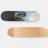 Scary Zombie Graveyard Full Moon Funny Skateboard (Horizontaal)