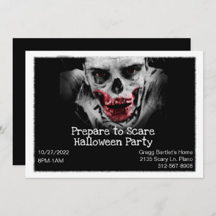 Scary Zombie Halloween Invitation Kaart
